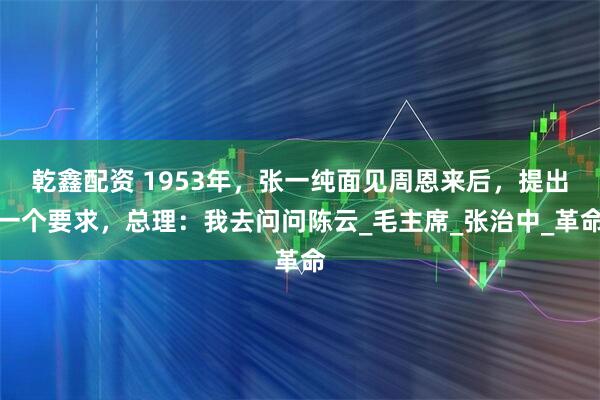 乾鑫配资 1953年，张一纯面见周恩来后，提出一个要求，总理：我去问问陈云_毛主席_张治中_革命